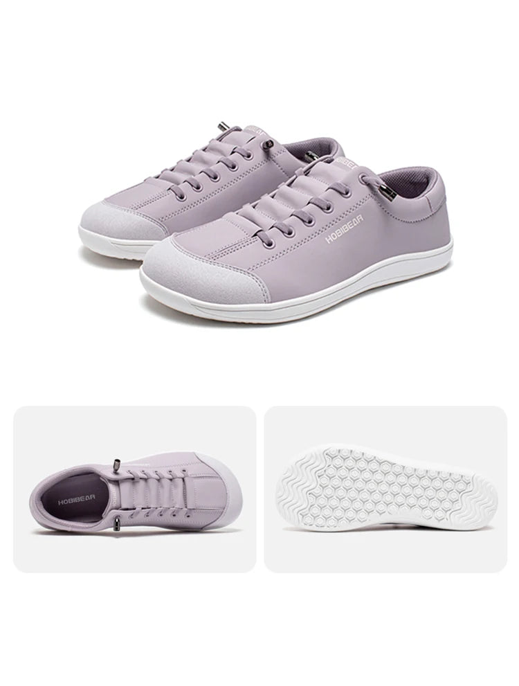 HOBIBEAR zapatos descalzos Unisex punta ancha zapatillas de deporte de cuero Artificial Zero Drop Slip On zapatos cómodos ligeros al aire libre