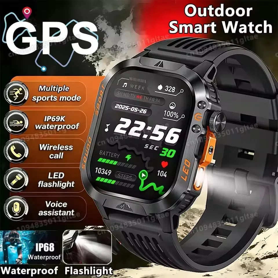 Reloj Inteligente Militar IP67 GPS Presión Arterial