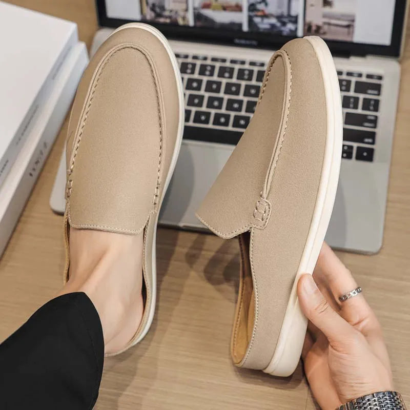 Mocasines de lona sin cordones para hombre, livianos y antideslizantes