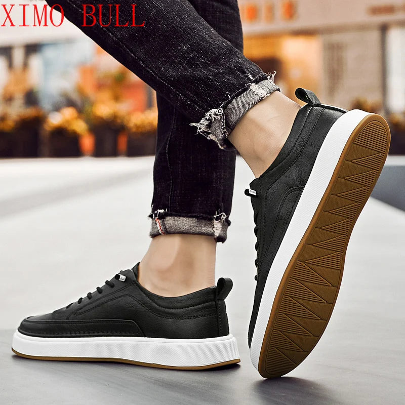 Zapatos de cuero genuino para hombre de marca, cómodas plantillas de suela blanda, zapatos Oxford informales para hombre, calzado deportivo para exteriores