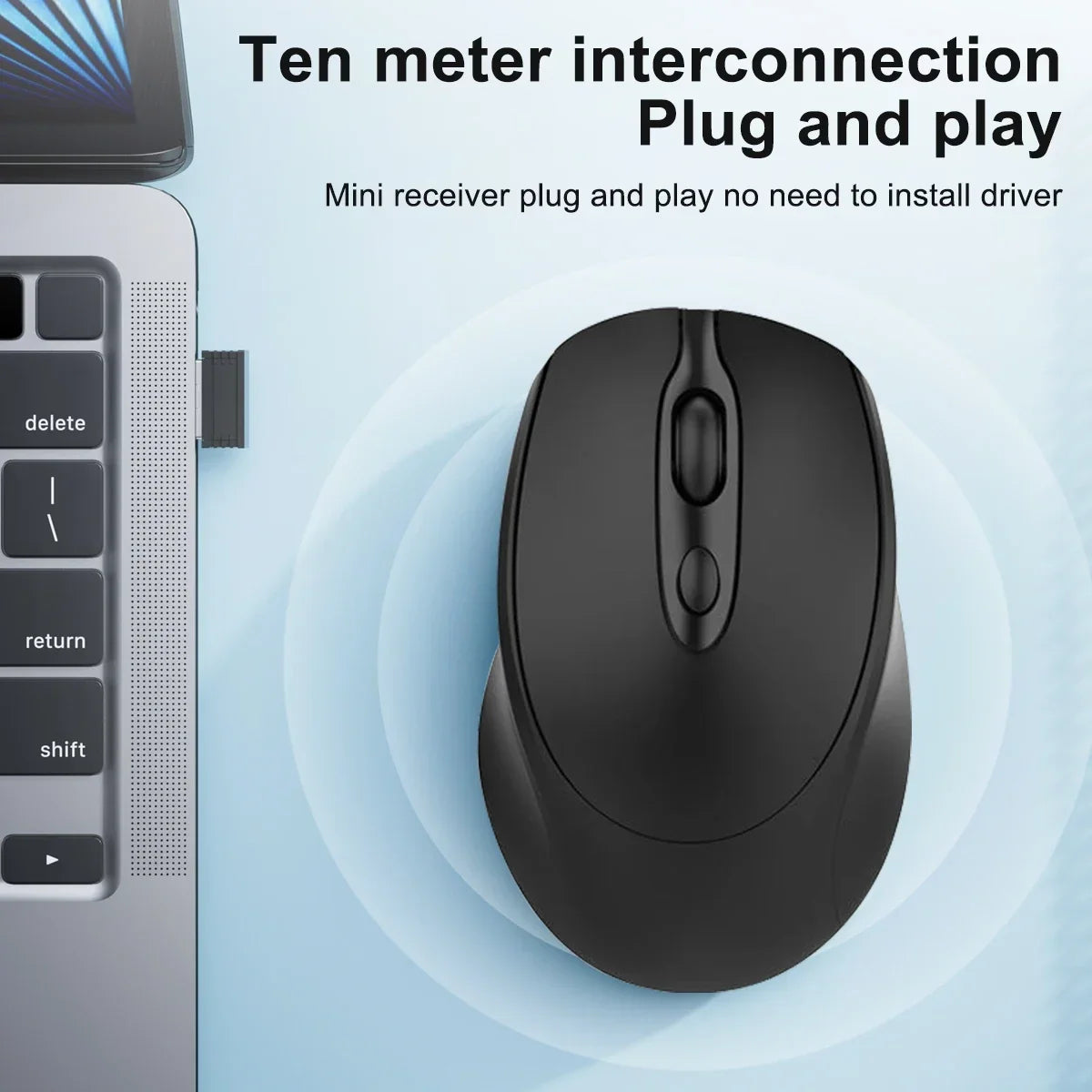 Ratón inalámbrico recargable para ordenador, Mouse inalámbrico Compatible con Bluetooth de 2,4G, USB, silencioso, para PC, portátil, Macbook y tableta