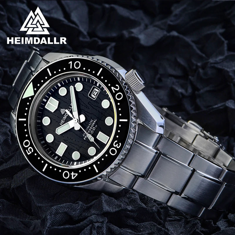 Reloj de Buceo Automático HEIMDALLR MM300, Cristal Zafiro, 300M, Acero Inoxidable