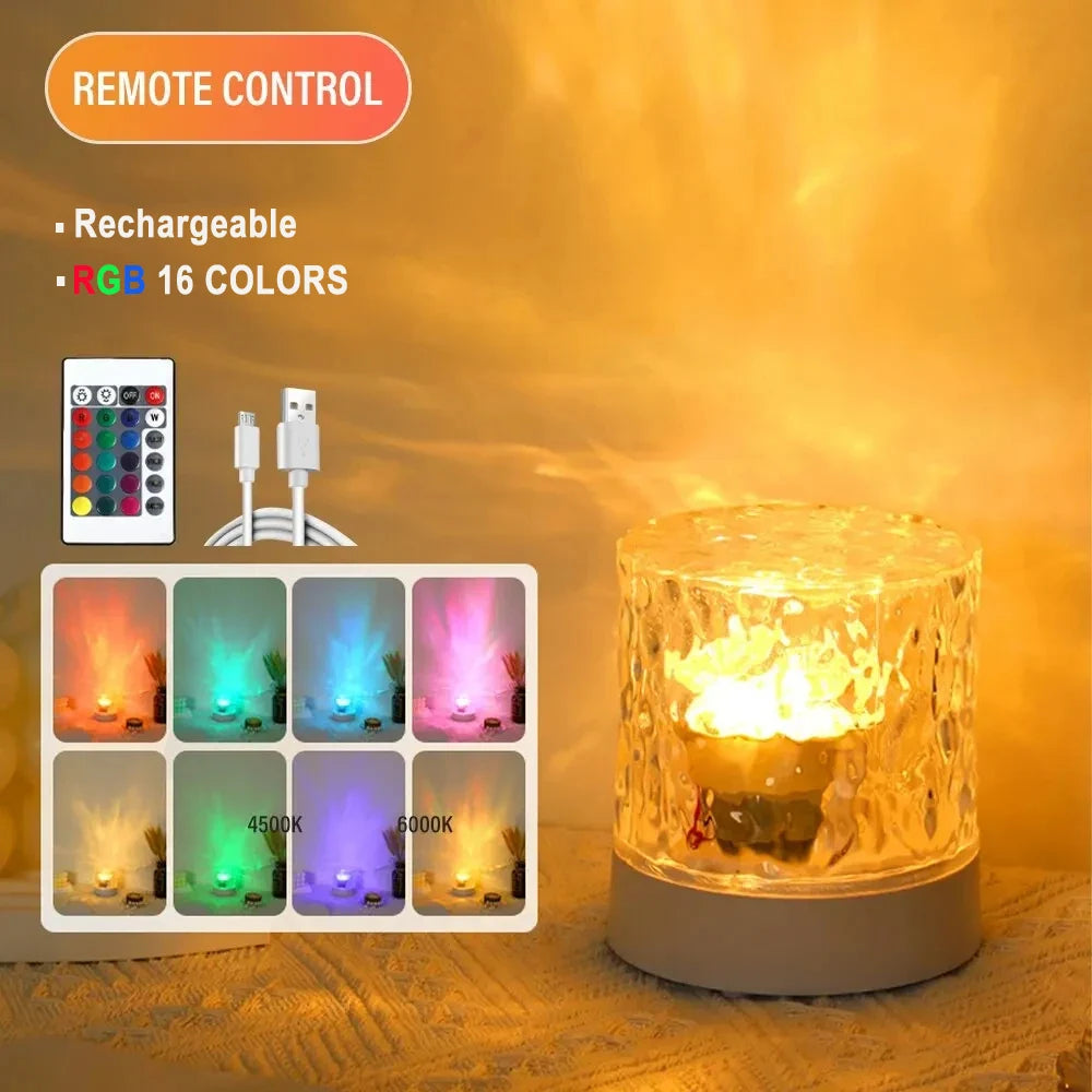 Proyector LED de Ondas de Agua con Luz Nocturna RGB
