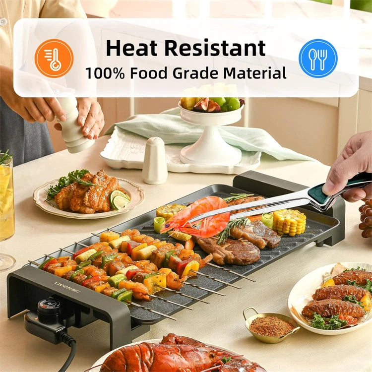 LMETJMA Pinzas para parrilla de acero inoxidable Patelai Pinzas para barbacoa coreanas y japonesas Pinzas para alimentos antideslizantes Pinzas autoportantes para cocina JT502