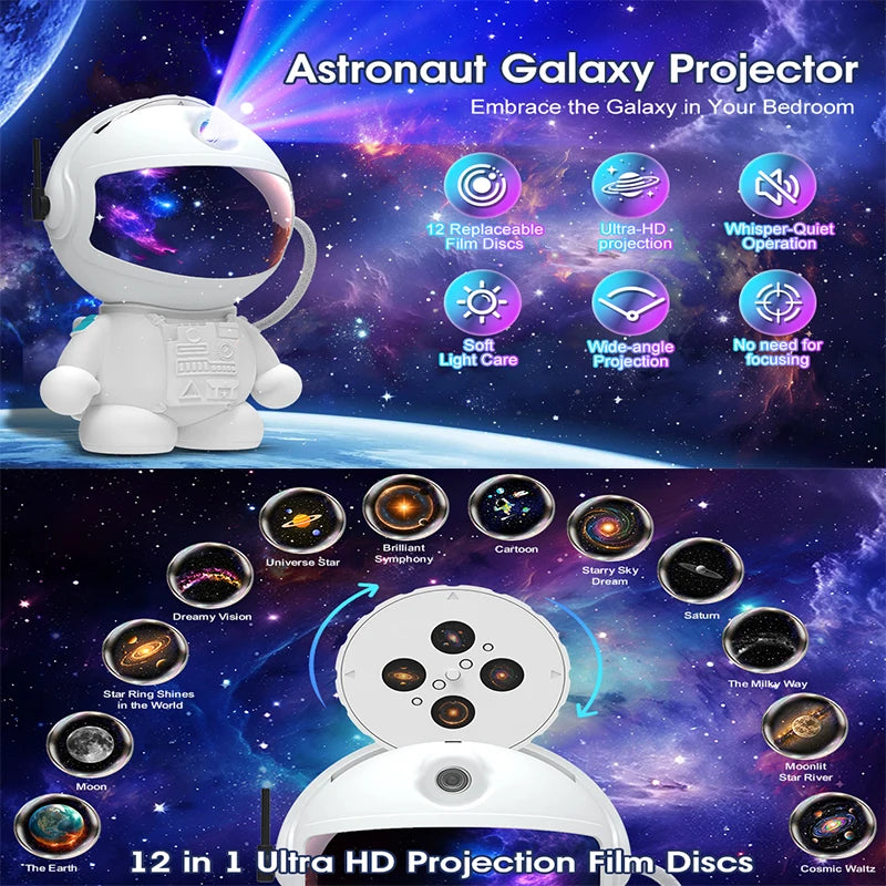 Proyector de Luz Nocturna Space Galaxy Astronauta