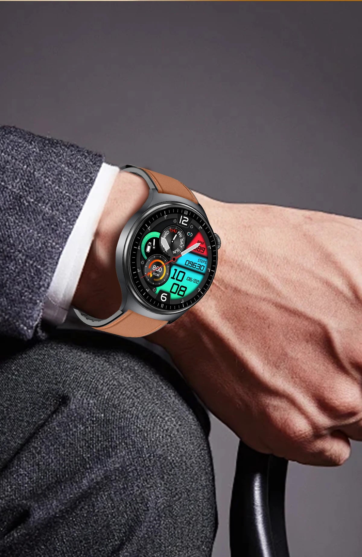 Reloj Inteligente con ECG, Grasa Corporal y Presión Arterial AMOLED