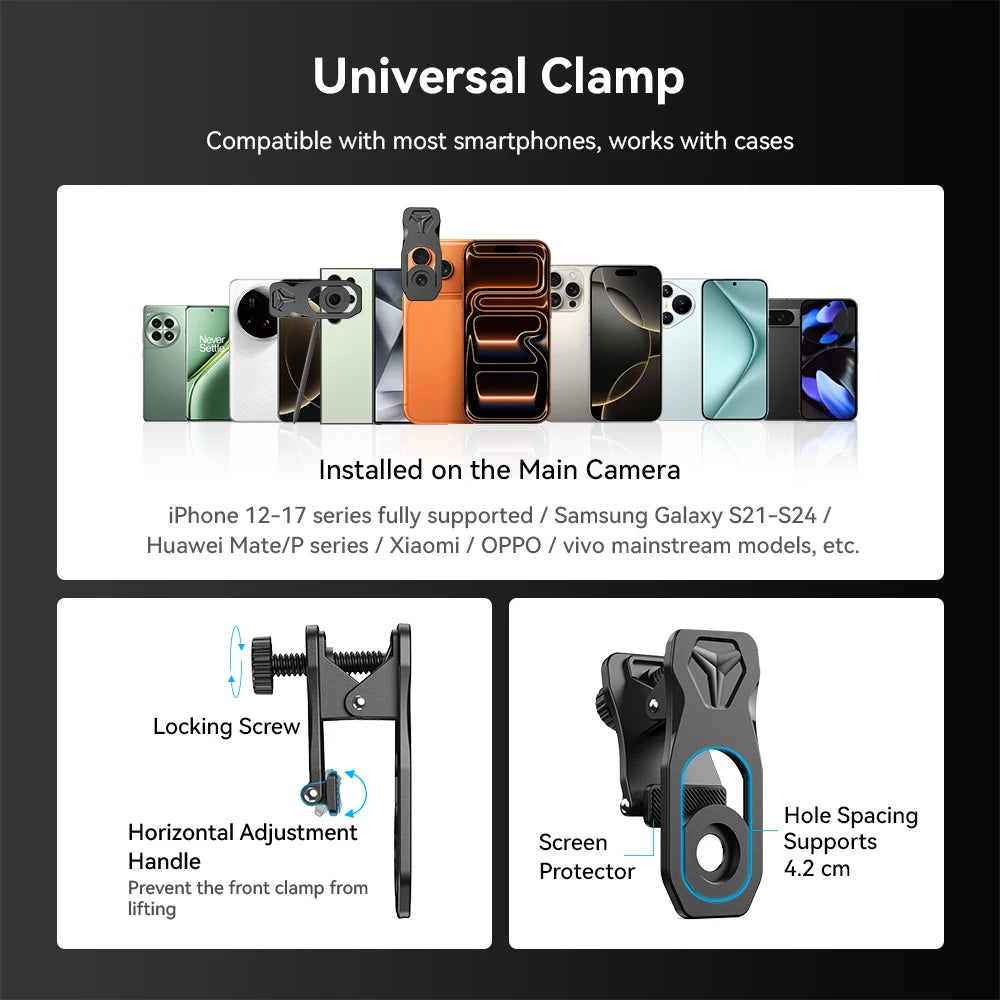 Lente Teleobjetivo APEXEL HD 6X para iPhone, Samsung y Smartphones