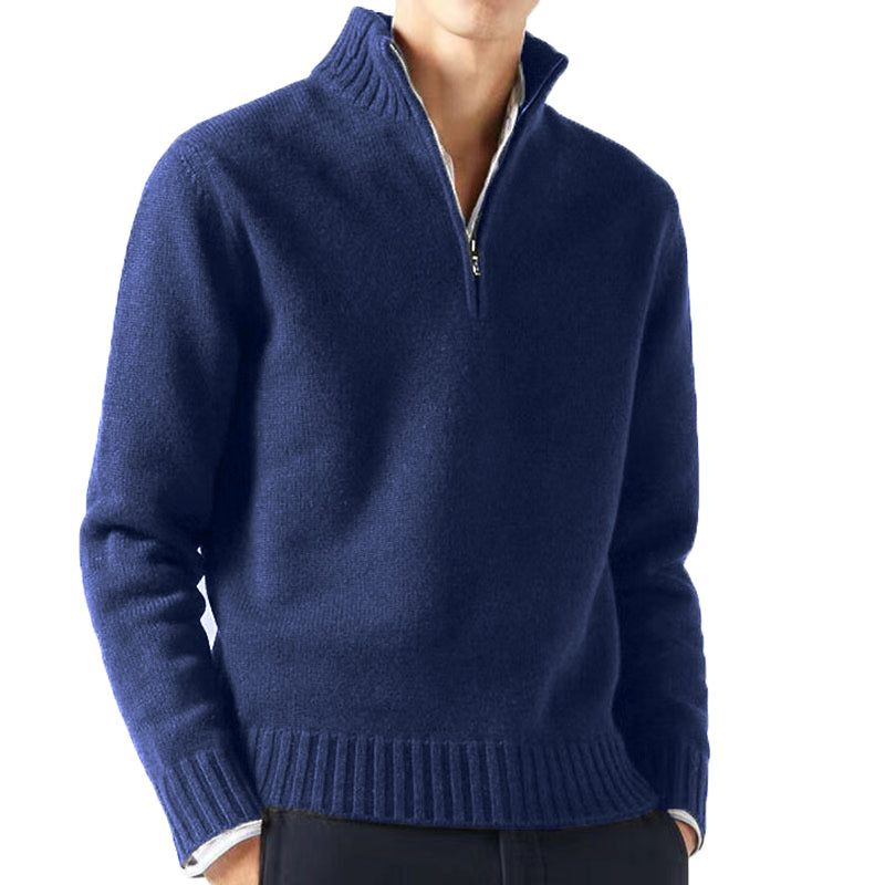 Otoño hombres suéteres de cuello alto prendas de punto jerseys Color sólido suéter de manga larga masculino Casual abrigos cálidos diarios