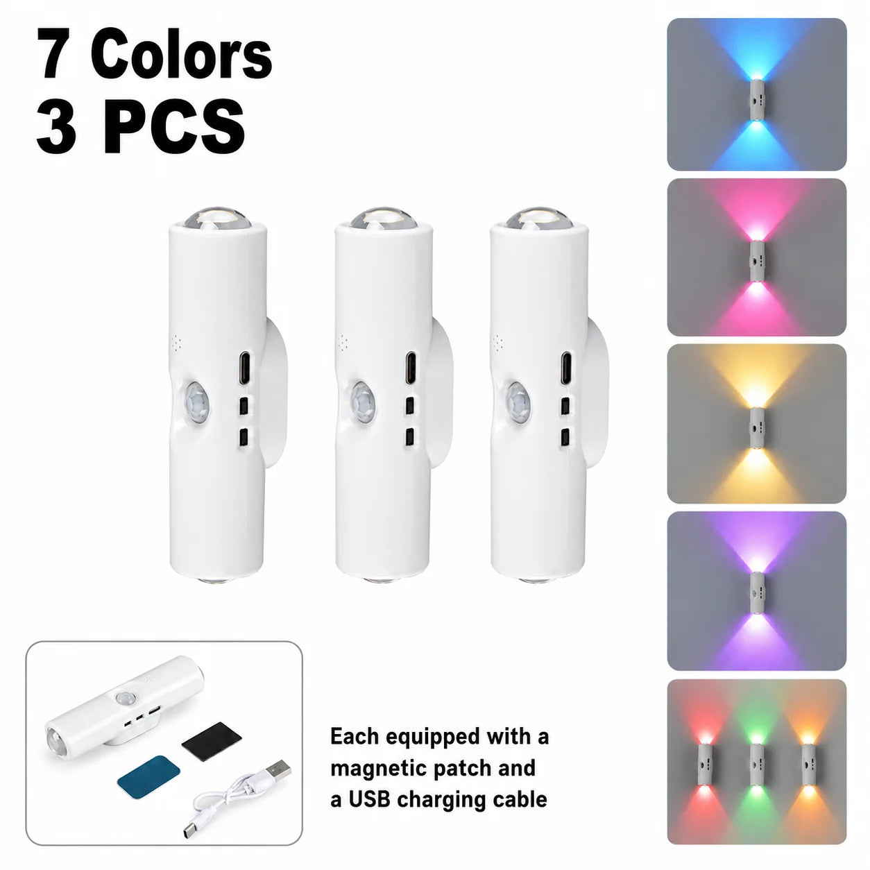 Luz de Pared RGB con Sensor de Movimiento USB