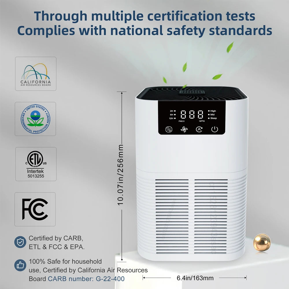 Purificador de aire HEPA con ionizador de iones negativos y aromaterapia