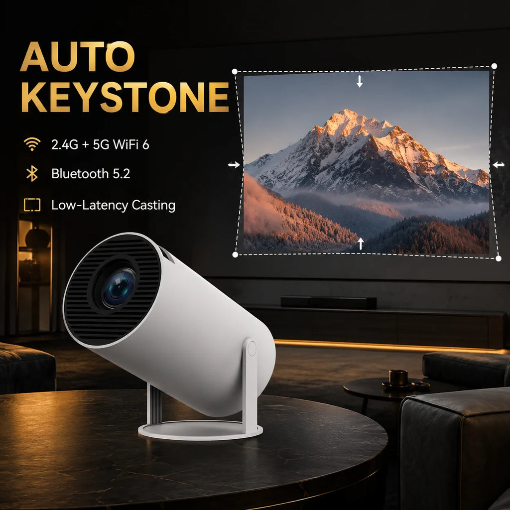 Nuevo Proyector HY300Ultra 2026, 720P, 290ANSI, Mini Proyector LED, Google Play, Corrección Trapezoidal Automática, WiFi6, BT5.4, Cine en Casa