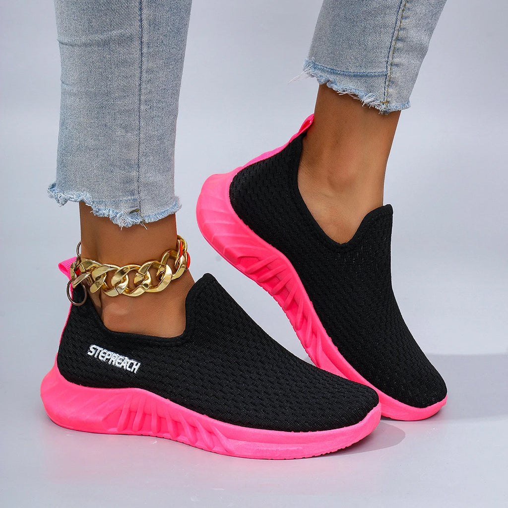Zapatillas planas de malla transpirable para mujer — Calzado informal de verano