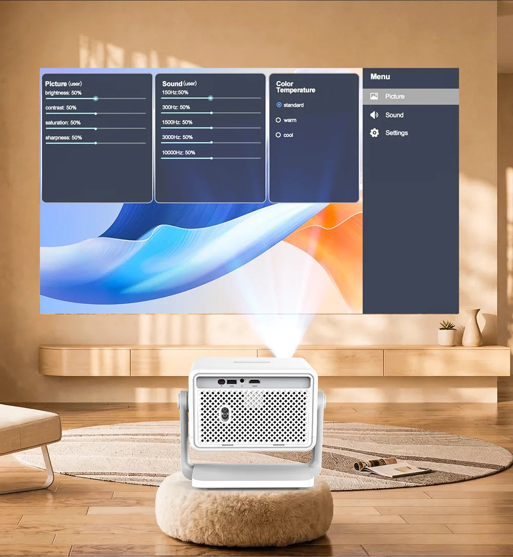 Mini Proyector PG370 MAX Full HD 4K, 700 Ansi, 1080P, WiFi, Android, Cine en Casa, PG370MAX, Reproductor Multimedia, Proyector Portátil 3D