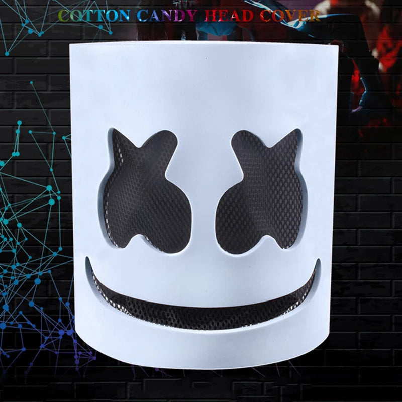 Máscara brillante de DJ Marshmello, barra de baile de Hip Hop, accesorios de espectáculo en club nocturno, máscara LED DIY de malvavisco Cos, máscara de DJ Disco para hombres, Disfraz