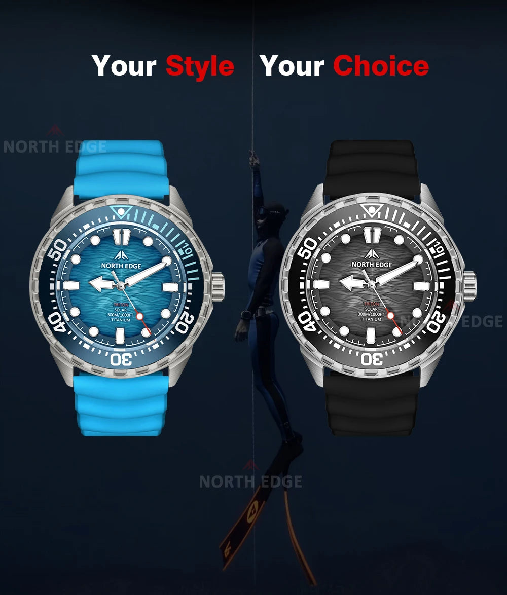 NORTH EDGE TRITON-Ti Reloj de Buceo Titanio Solar