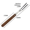 Tenedor para carne, tenedor para tallar carne de acero inoxidable con mango largo, tenedor para parrilla de punta afilada, tenedor para servir pollo, pavo, ternera JT566