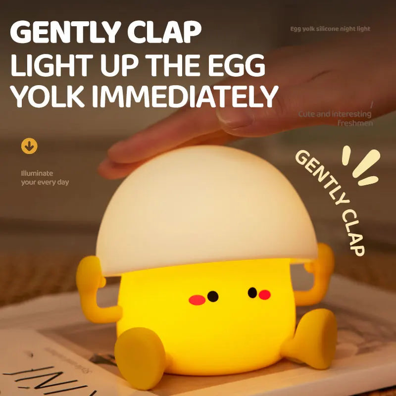 Bonita luz nocturna, lámpara de yema de huevo, lámpara de seta, decoración creativa de escritorio, carga USB, luz nocturna interior para niños, regalo de cumpleaños