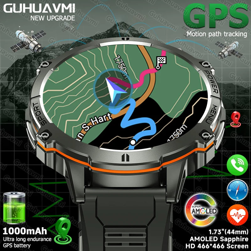 GUHUAVMI TANK X3 Reloj Inteligente Militar AMOLED