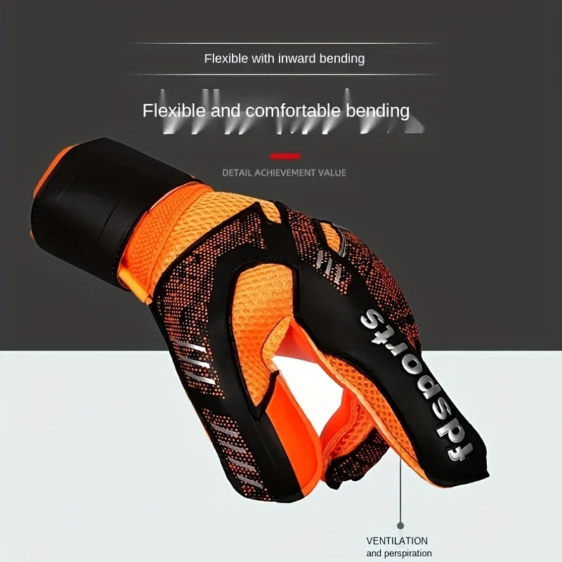Guantes de portero de fútbol profesionales para niños y hombres, látex de 4mm con protección para los dedos, Protector de guantes de portero de fútbol para niños y adultos