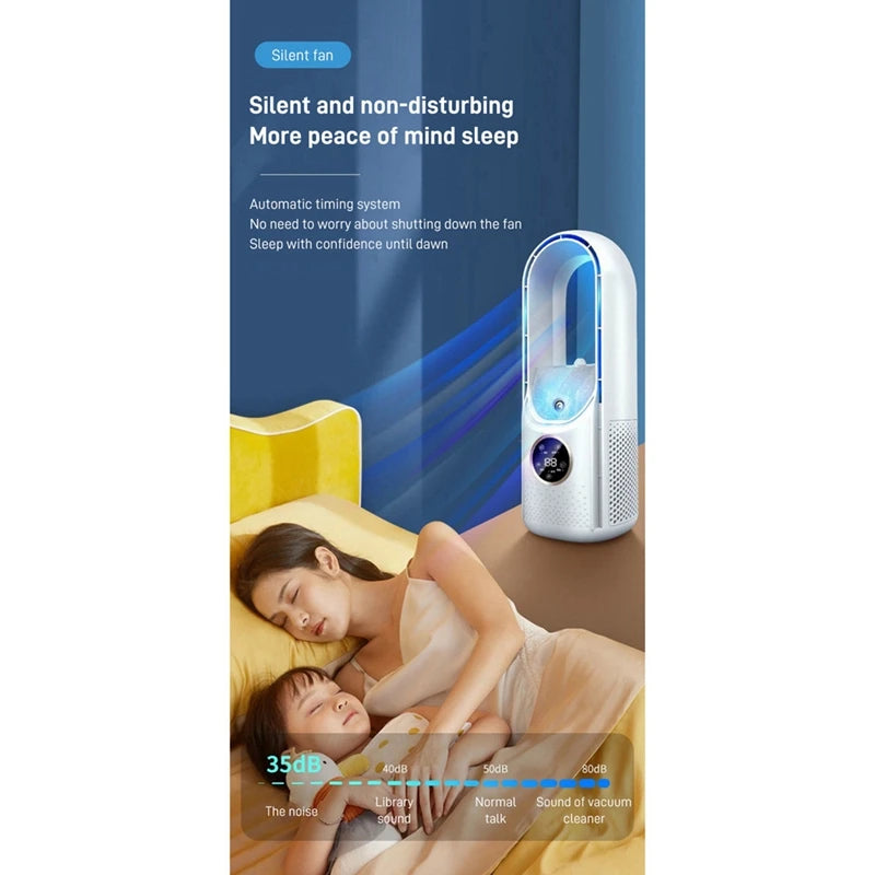 Enfriador de Aire Portátil USB Sin Aspas con 6 Velocidades