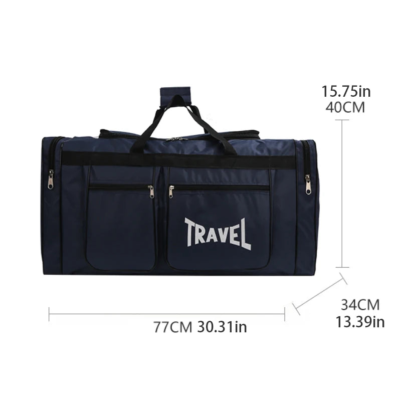 Bolsa de equipaje de viaje de gran capacidad: múltiples bolsillos, bolsa deportiva y fitness, cierre de cremallera, una bolsa para viajes al aire libre