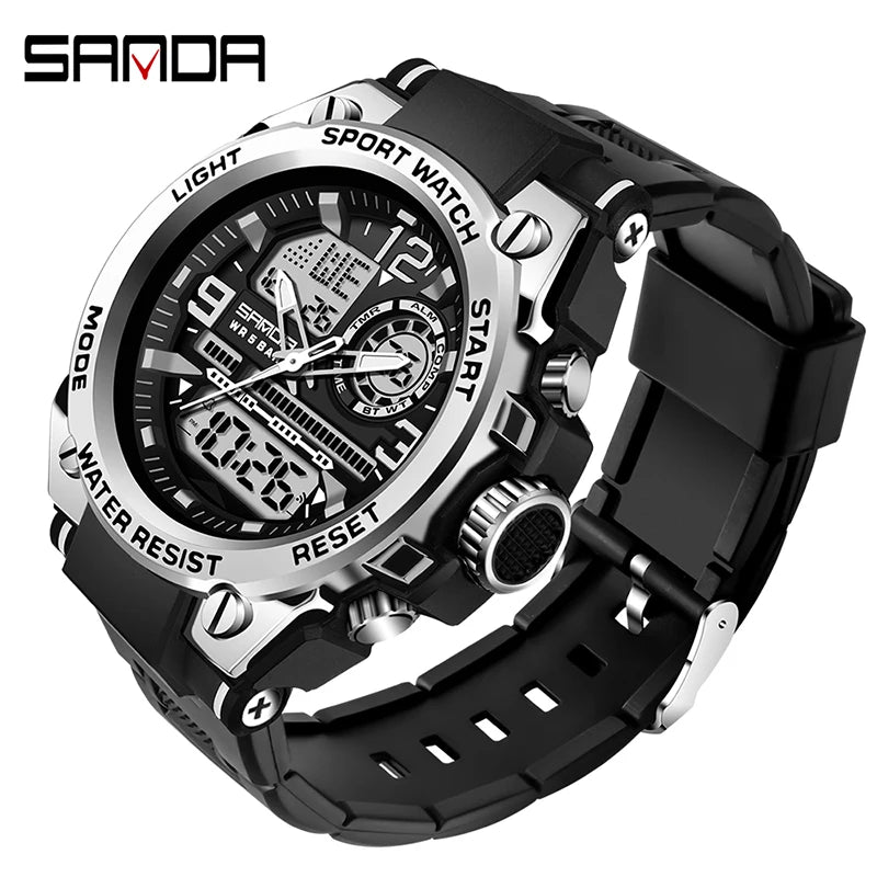 Reloj Militar SANDA Pantalla Dual LED Digital para Hombre