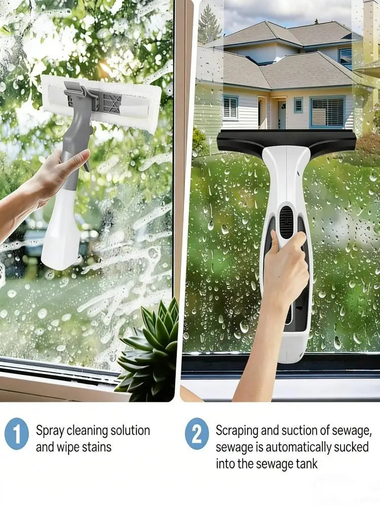 Limpiador de Vidrios Tres en Uno, Kit de Herramientas para Limpiar Ventanas, Raspador para Limpiar Paredes de Cocina y Escritorios, Máquina Limpiadora de Ventanas con Fuerte Succión