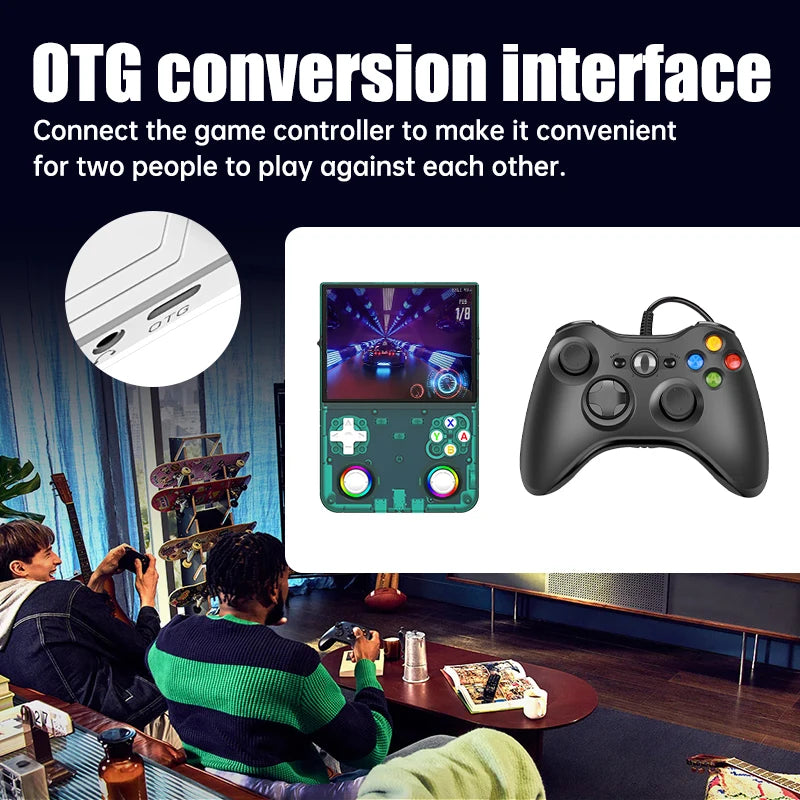 Consola portátil retro R36 Ultra X: 1 GB de RAM, WiFi 2.4G, más de 30 emuladores, altavoces duales, soporte de vibración y carga por USB-C.