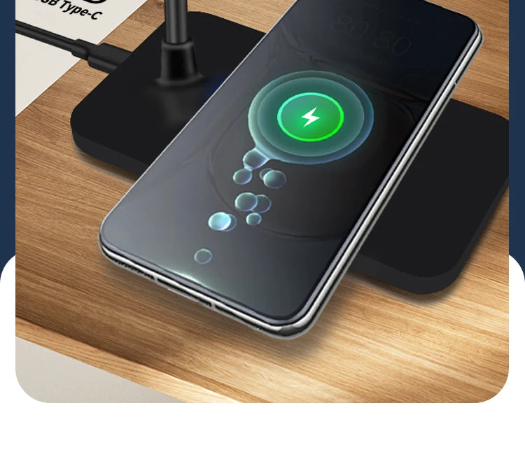 Lámpara de escritorio de lectura, lámpara LED de escritorio, enchufe USB, carga inalámbrica, teléfono móvil, protección ocular táctil, luz de mesa, iluminación de oficina en casa