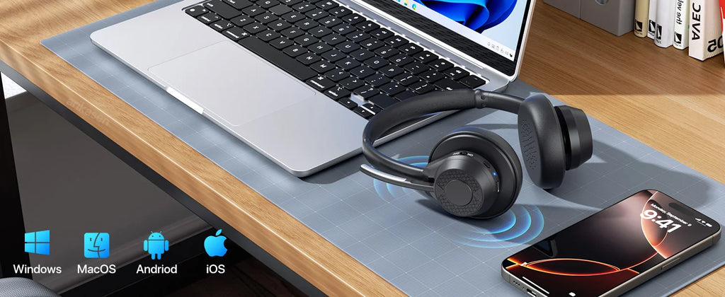 Auriculares Bluetooth 5.4 con Micrófono ENC y Conexión Multipunto