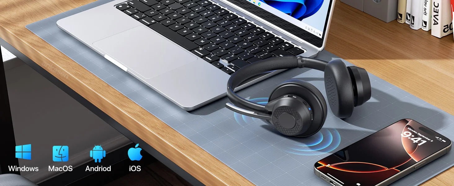 Auriculares Bluetooth 5.4 con Micrófono ENC y Conexión Multipunto