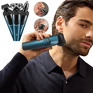 Afeitadora eléctrica 3 en 1 recargable para hombre, uso en seco y húmedo