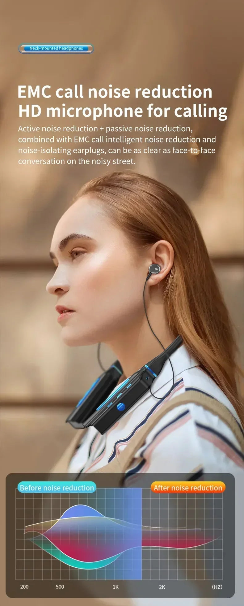 Auriculares Bluetooth Banda para el Cuello Deportivos