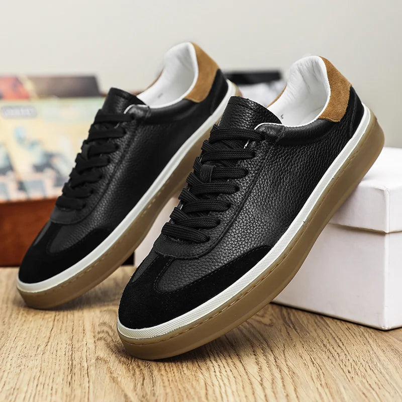 Zapatos casuales de cuero genuino para hombre, ligeros y cómodos