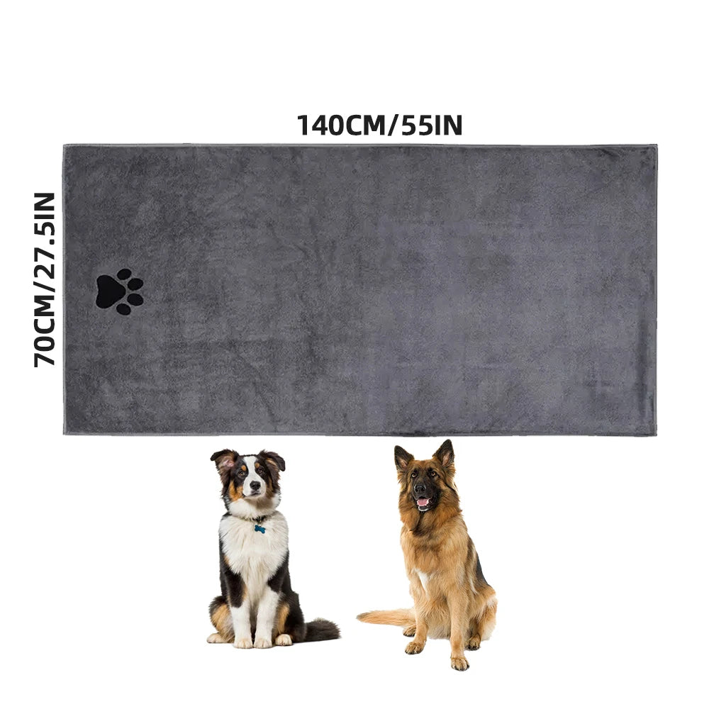 Toalla de Microfibra para Mascotas - Bordada, Suave y Absorbente