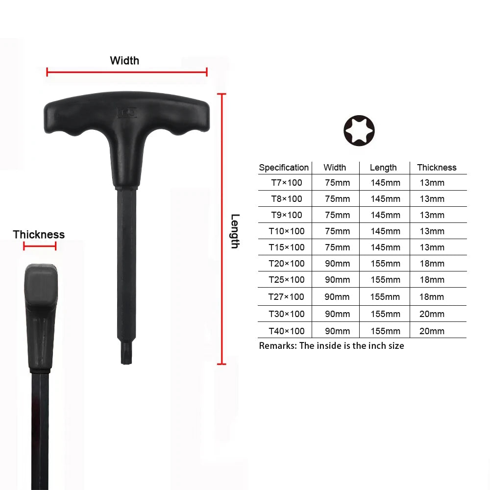 Juego de 10 llaves Allen con mango en T métricas, SAE o Torx con soporte