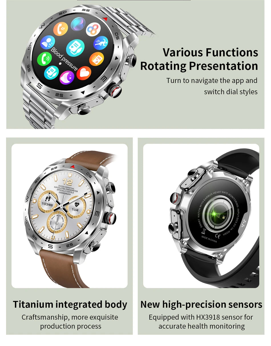 Reloj Inteligente AMOLED con Auriculares Bluetooth Incluidos