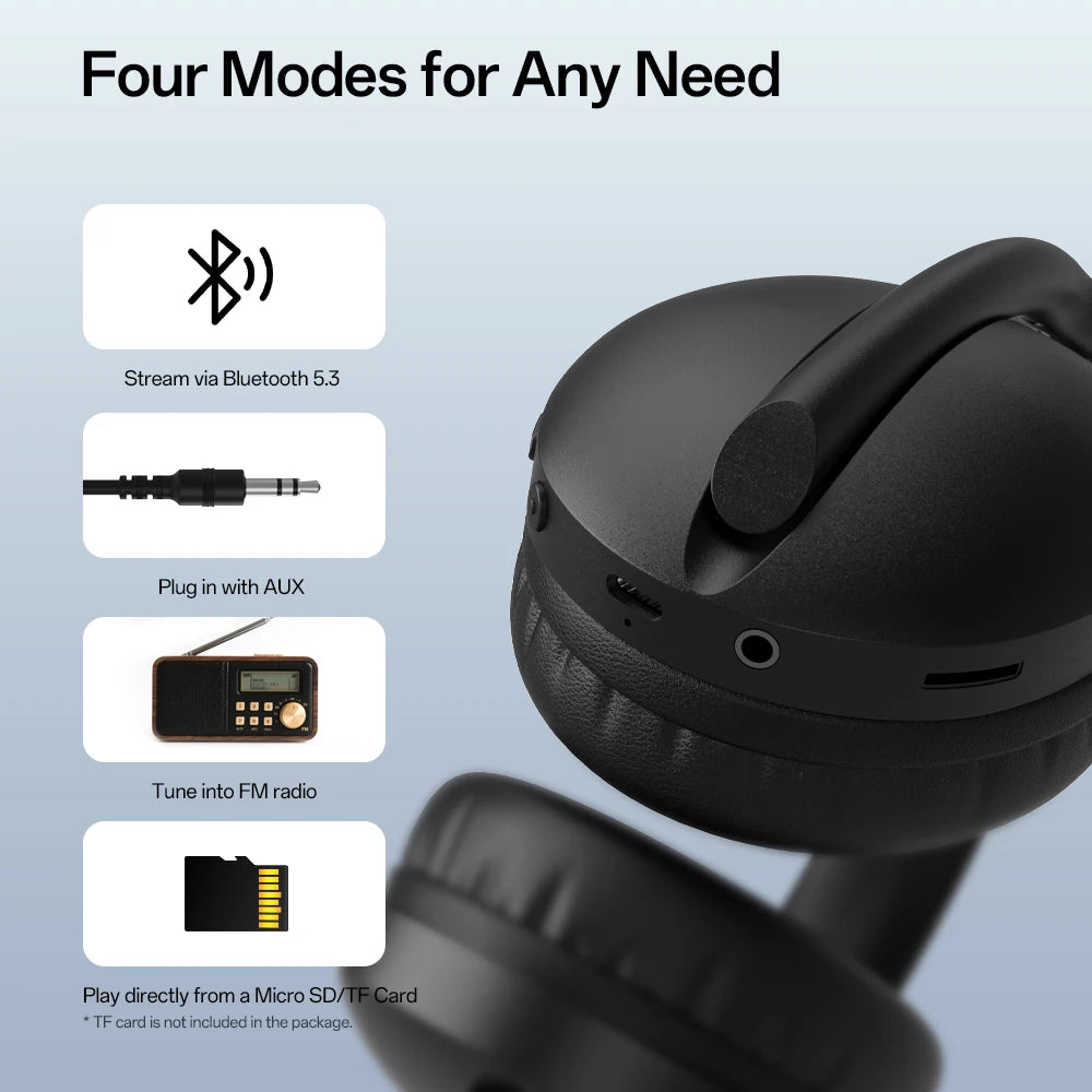 Auriculares Bluetooth Over-Ear TF Radio FM HiFi