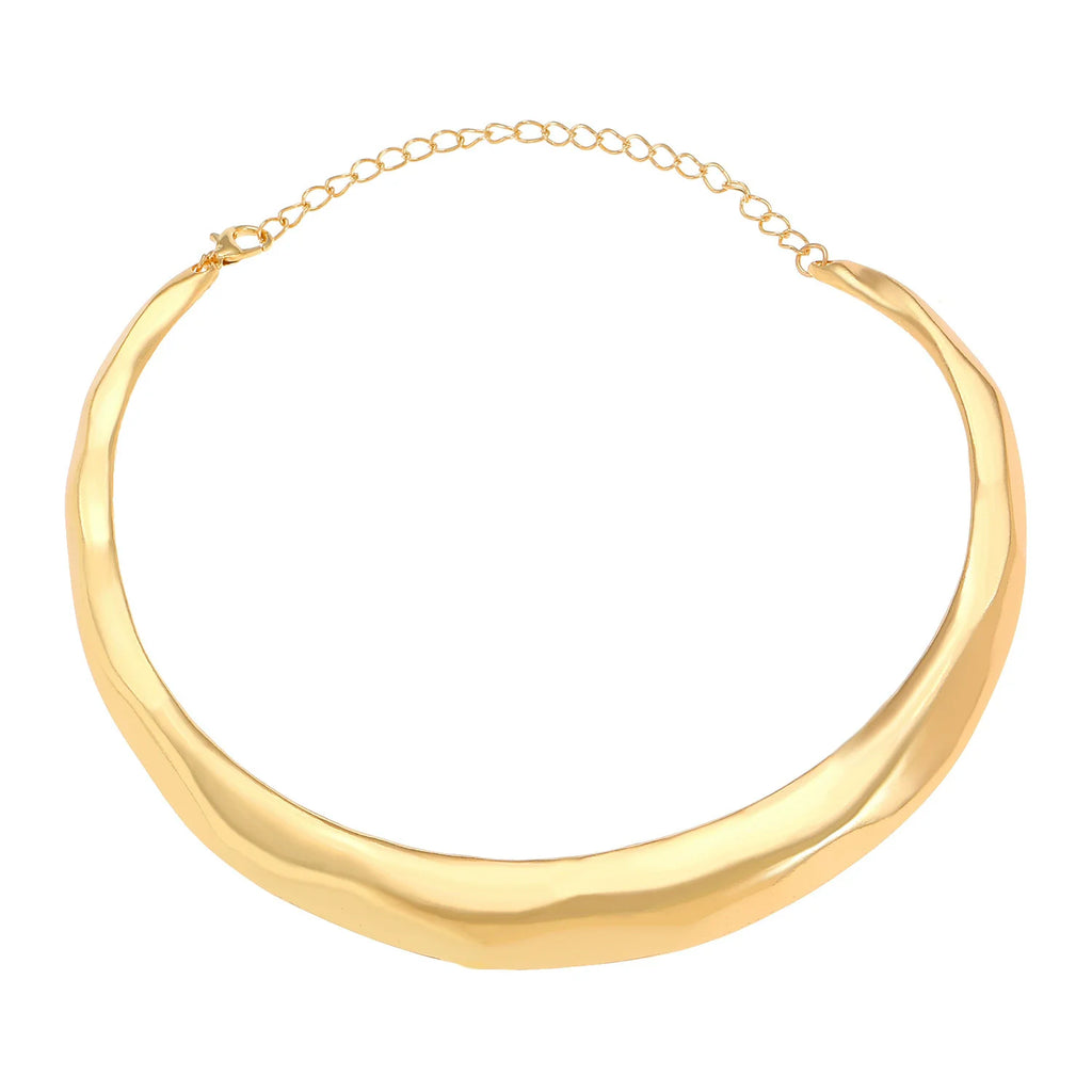Nuevo Collar Choker Arrugado de Moda para Mujer 2026, Tendencia en Color Dorado, Collar Choker Sencillo, Accesorios de Joyería, Regalo para Fiesta