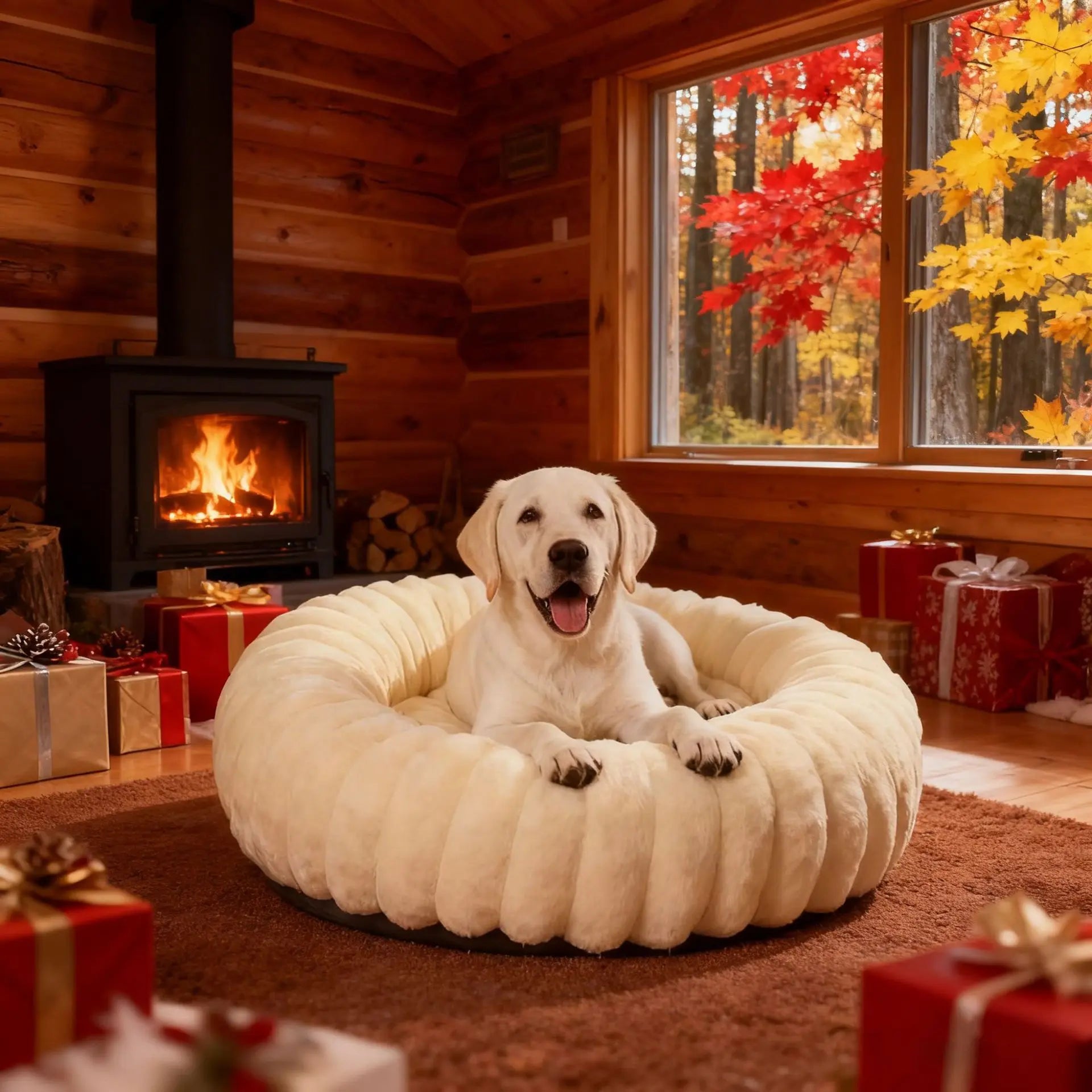 Cama Donut para Gatos y Perros Pequeños con Felpa Suave