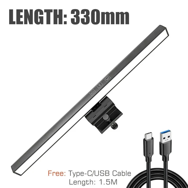 Lámpara de escritorio para el cuidado de los ojos, 50cm, LED, Monitor de ordenador, pantalla de PC, barra de luz, atenuación continua, lectura, lámpara de mesa colgante alimentada por USB