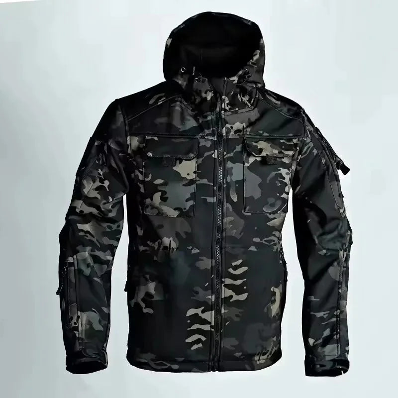 Chaqueta Táctica Militar Impermeable con Capucha para Hombre