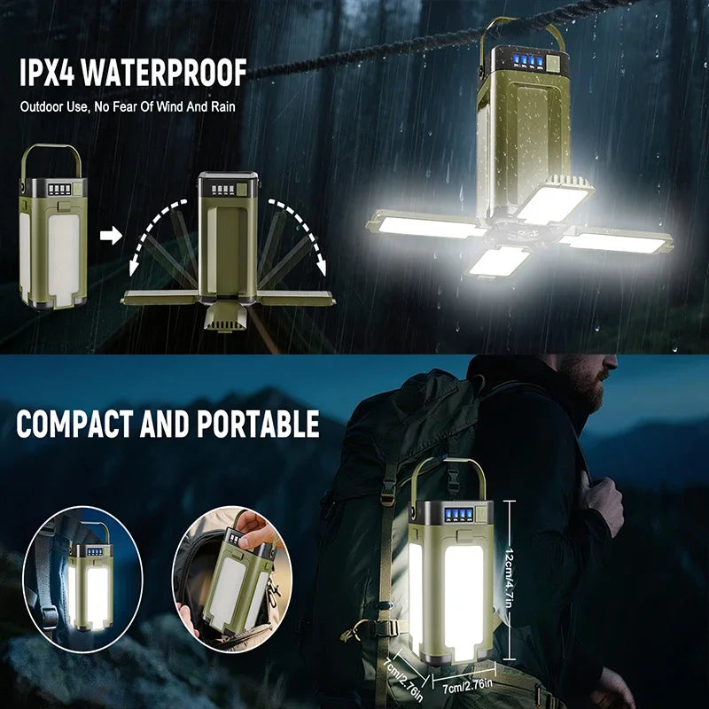 Lámpara Solar de Camping Recargable IPX4