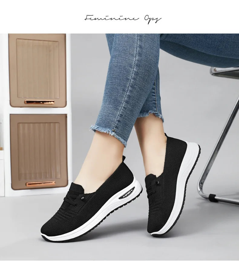 Zapatillas de Mujer Casual — Malla Transpirable, Suela Gruesa