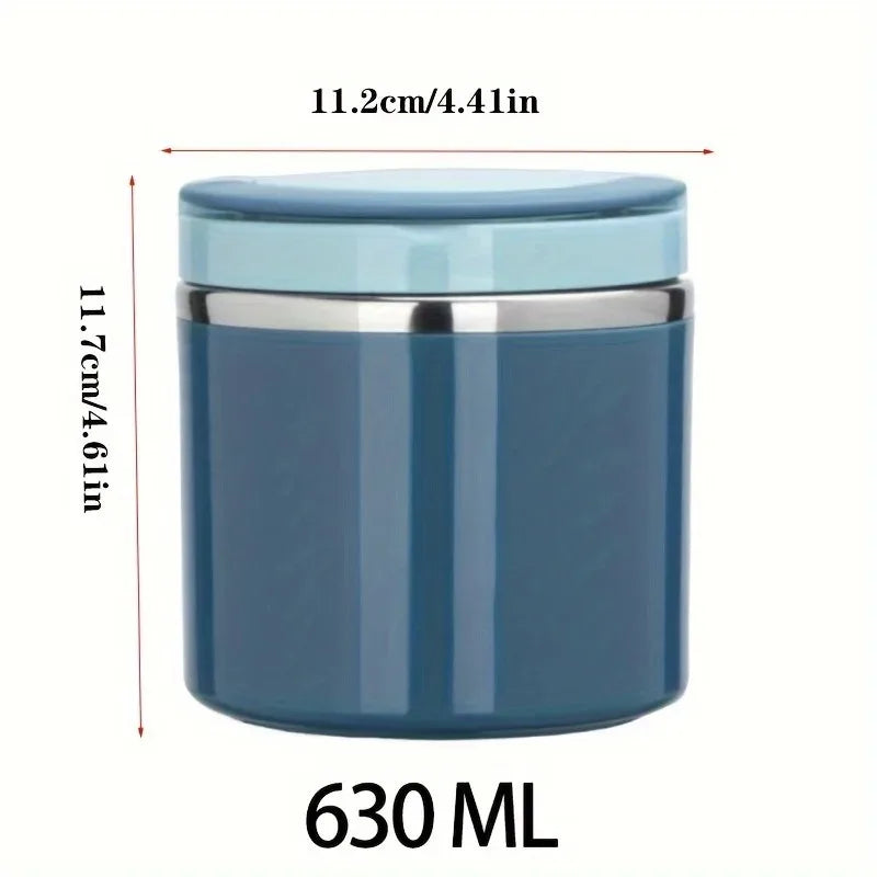 Lonchera de acero inoxidable sellada con doble asa, 630 ml