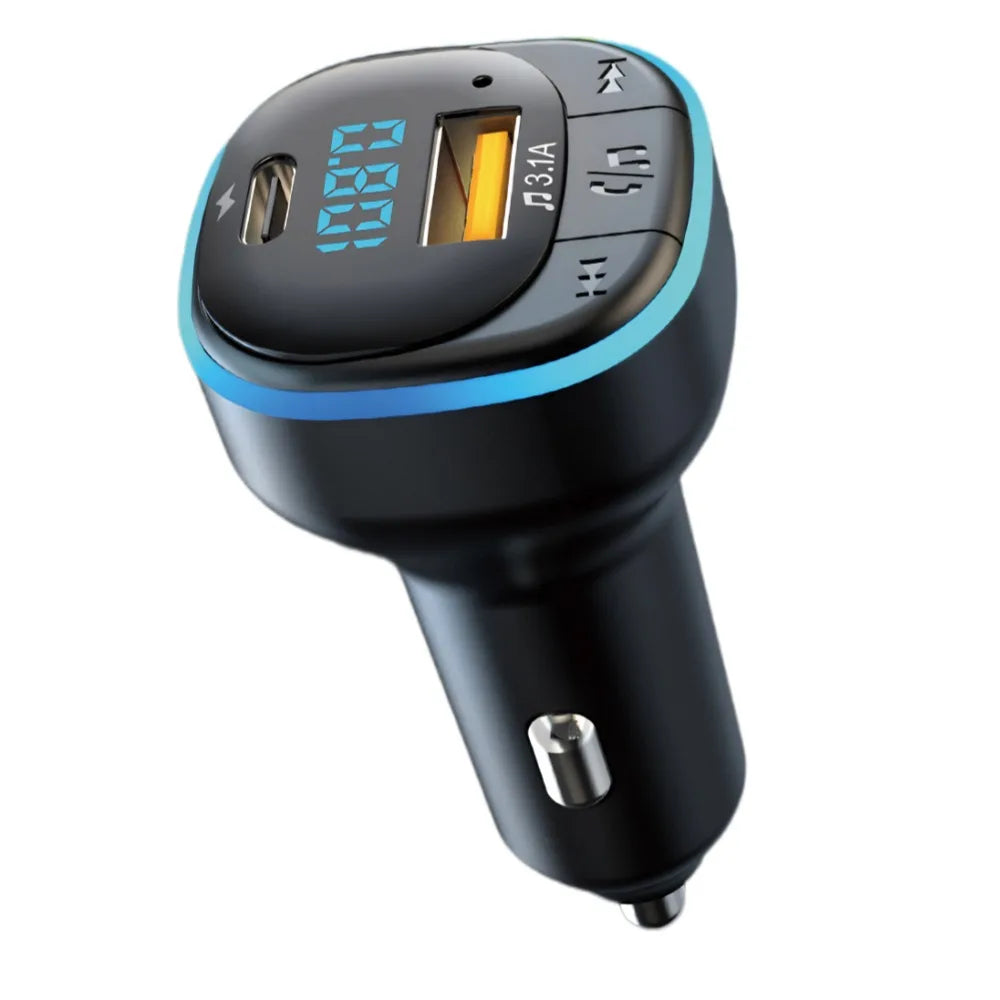 Transmisor FM Bluetooth para Auto con Cargador USB Dual y Micrófono