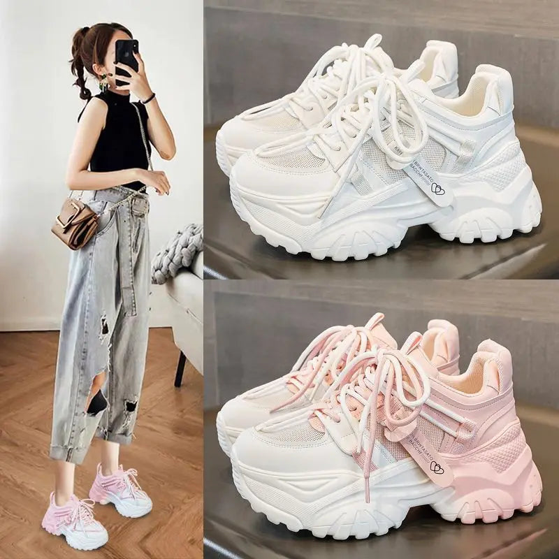 Zapatillas de Plataforma para Mujer - Suela Gruesa, Estilo Casual