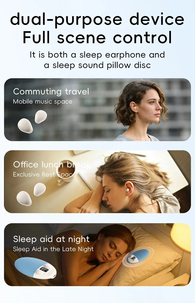 Auriculares Bluetooth 2 en 1 con Altavoz para Dormir de Lado