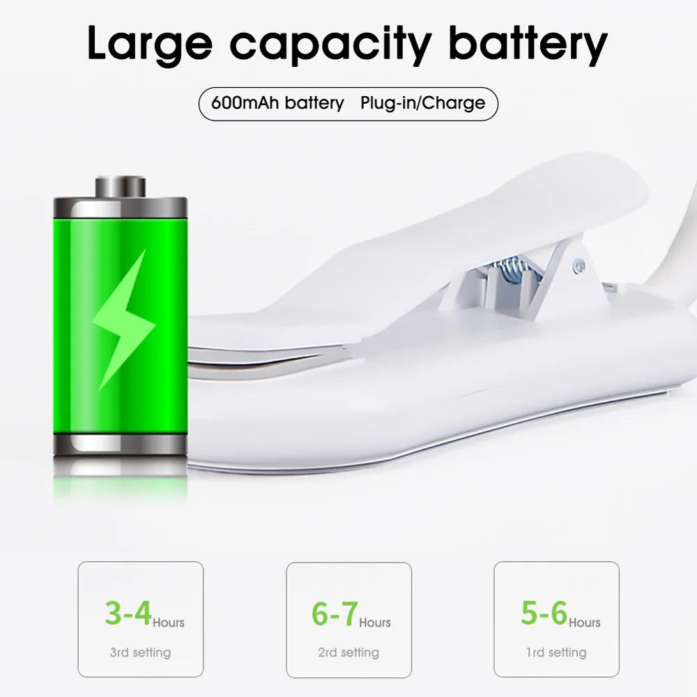 Luz de Lectura LED Clip Recargable USB 3 Niveles