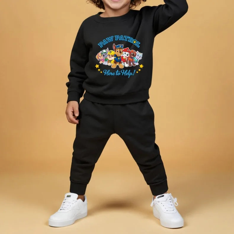 PAW Patrol-Conjunto de sudaderas con capucha para niños, Jersey informal y pantalón de chándal, traje de dos piezas, chándal deportivo para niño, primavera y otoño